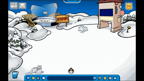 a screen shot of a game with a sign that says stadium on it