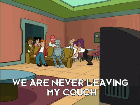 Couch Neverleaving GIF - Couch Neverleaving Futurama GIFs