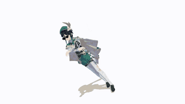 a 3d rendering of a character wearing sunglasses and a cape