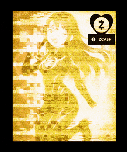 a picture of a girl with a zcash logo