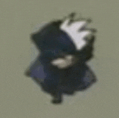 a cartoon drawing of a ninja with a mask on his face .