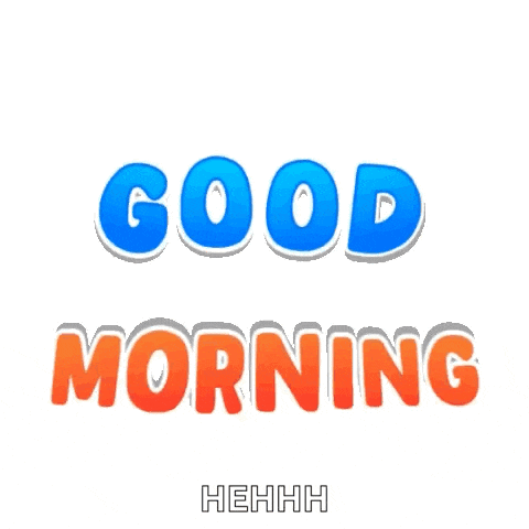 a cartoon cat is giving a thumbs up with the words good morning behind him