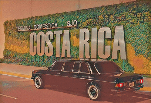 a car is parked in front of the costa rica terminal