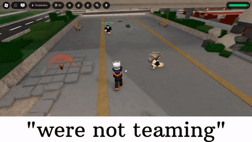a screenshot of a video game with the words " were not teaming " at the bottom