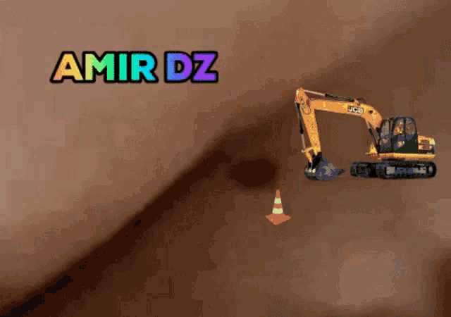 a picture of a jcb excavator with the name amir dz on the bottom