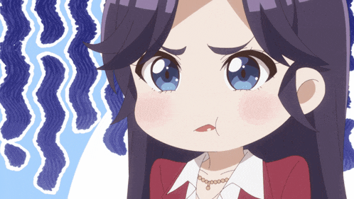 a close up of a girl 's face with a necklace