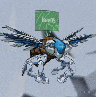 a drawing of a robot with the word beeos on the top