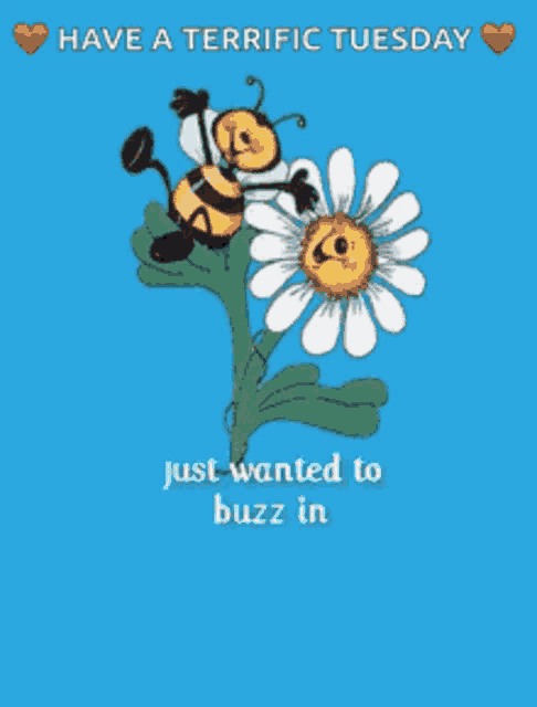 a picture of a bee on a flower with the words " have a terrific tuesday "