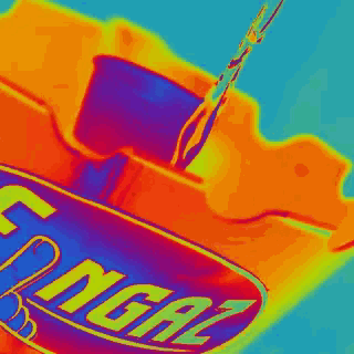 a colorful image of a snickers bar with a blue background