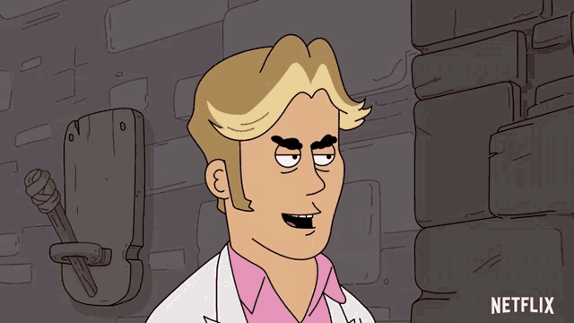 a cartoon of a man with a netflix logo on the bottom right