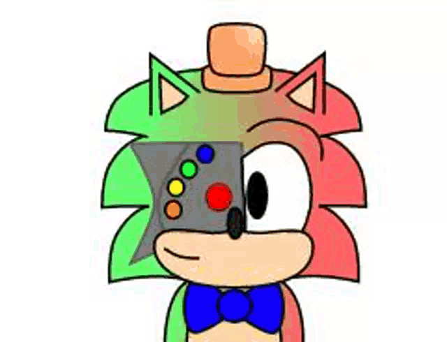 a cartoon of a sonic the hedgehog wearing a top hat and bow tie giving a thumbs up .