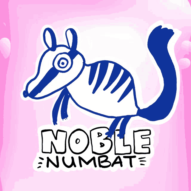 a noble numbat with a pink background