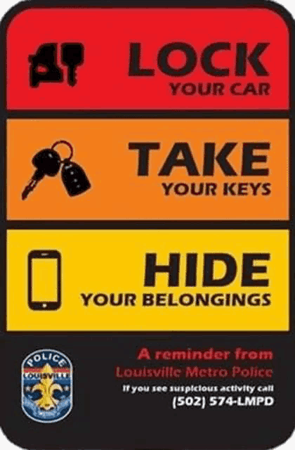 a louisville metro police reminder to lock your car