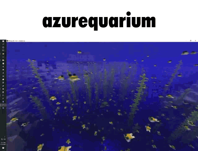 a computer screen with the words azureaquarium written on it