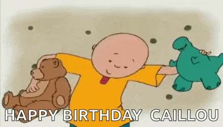 a cartoon character is holding a teddy bear and a dinosaur in his arms .