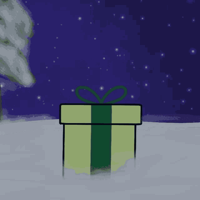a drawing of a cat wearing a santa hat behind a gift box