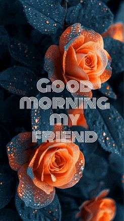 a picture of roses with the words good morning my friend