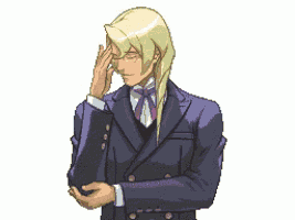 a pixel art of a man in a suit
