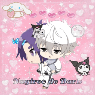 a picture of two anime characters with the name nagiree de bord written on the bottom