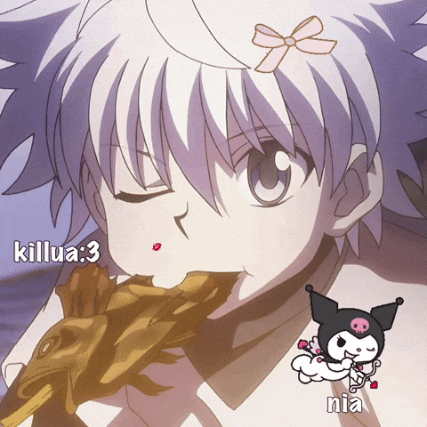 a picture of a person with the words killua 3 and nia on it