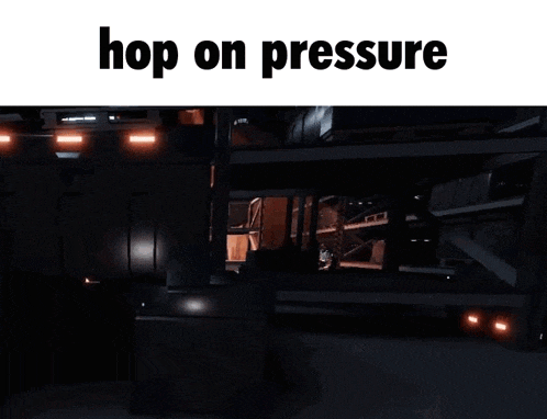 a picture of a warehouse with the words " hop on pressure " above it