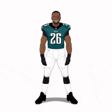 a drawing of a football player with the number 26 on his shirt