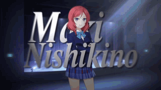 a picture of a girl with the name mari nishikino