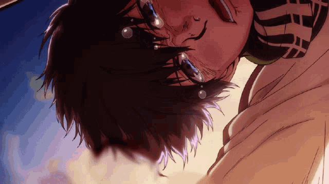 a drawing of a person crying with tears coming out of their eyes