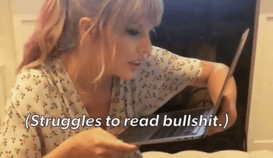 Taylor Swift Struggles GIF - Taylor Swift Struggles Struggles To Read GIFs