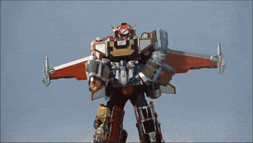 a robot with the letter o on its chest