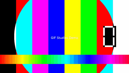 a gif studios demo screen with a rainbow of colors