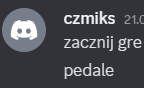 a discord icon with the words czmiks 21.0 zacznij gre pedale