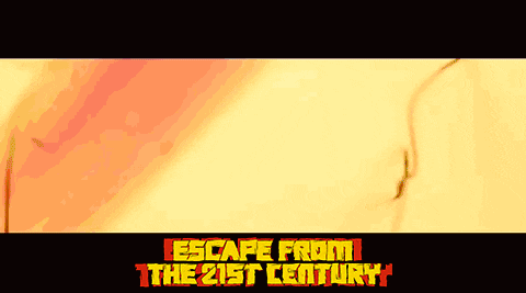 a poster that says escape from the 21st century on it