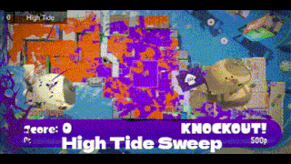 a screenshot of a video game with the words high tide sweep