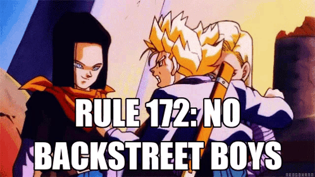 rule 172 : no backstreet boys is written on a cartoon