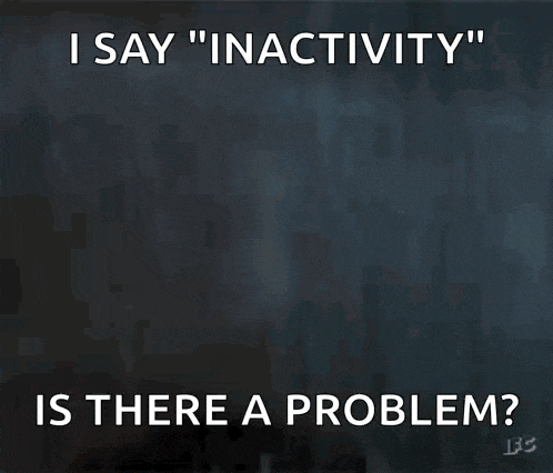 a picture of a man in the rain with the caption " i say " inactivity " is there a problem ? "
