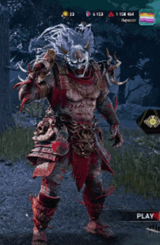 a screenshot of a video game with the play button in the upper right corner