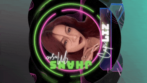 a woman 's face is surrounded by neon lights and says capri liz