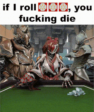 a video game scene with the words if i roll you fucking die at the bottom