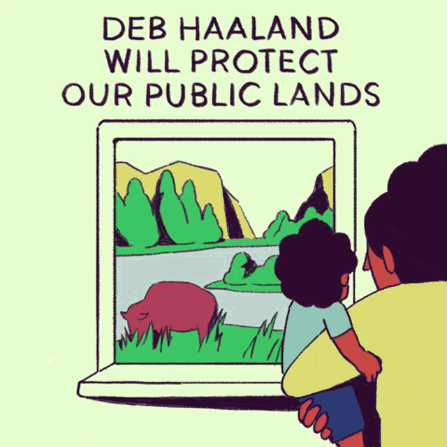 deb haaland will protect our public lands poster