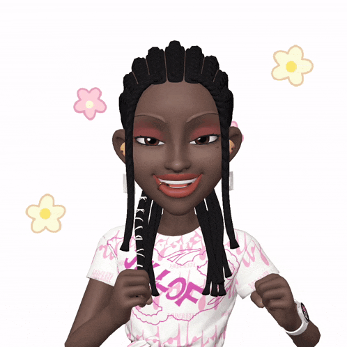 a girl with braids wearing a shirt that says ' i love you ' on it