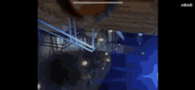 a pixel art drawing of a person 's face with a few spots of light on it