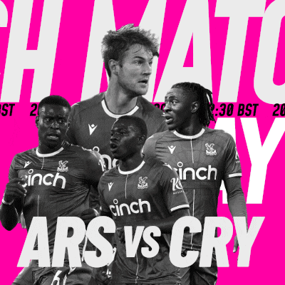 a group of soccer players standing next to each other with the words ars vs cry on the bottom