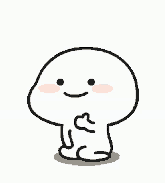 a cartoon character is giving a thumbs up sign with his hands .