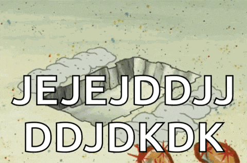 a cartoon drawing of a mountain with the words jejeddj ddjdkdk on it