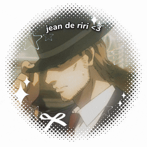 a picture of a man with the words jean de riri < 3
