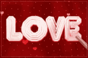 a red background with the word love written in white