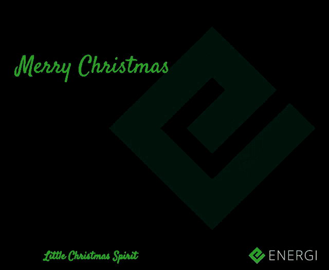 a merry christmas greeting card with a christmas tree and the words little christmas spirit