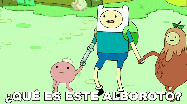 a cartoon character with the words que es este alborot on the bottom right