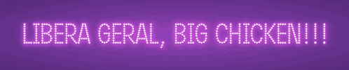 a purple sign that says libera geral big chicken